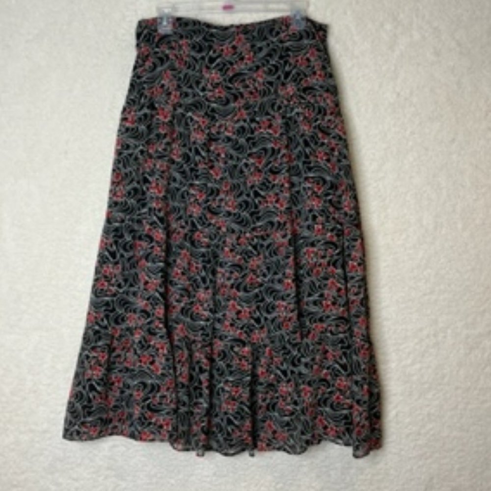 Charter Club Womens Lightweight Lined Tiered Floral Skirt Size 10